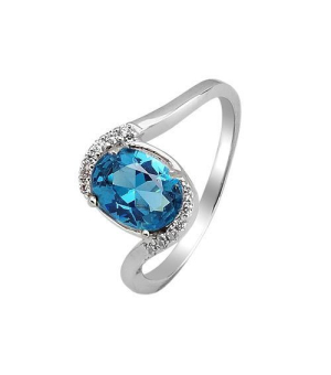 Серебряное кольцо с лондон топазом кварц ‒ Mirserebra925.ru
