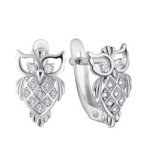 Серебряные серьги с цирконом ‒ Mirserebra925.ru