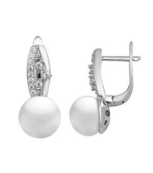 Серебряные серьги с жемчугом ‒ Mirserebra925.ru