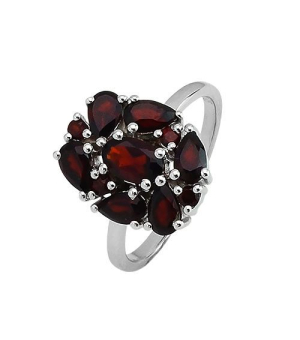 Серебряное кольцо с гранатом – Mirserebra925.ru