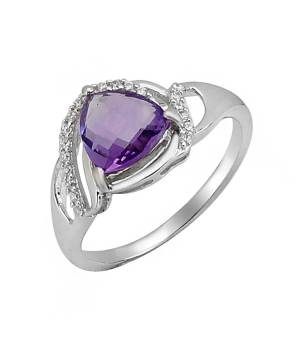 Серебряное кольцо с аметистом ‒ Mirserebra925.ru