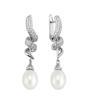 Серебряные серьги с жемчугом ‒ Mirserebra925.ru