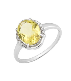 Серебряное кольцо с лимонным топазом – Mirserebra925.ru
