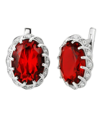 Серебряные серьги с рубином – Mirserebra925.ru