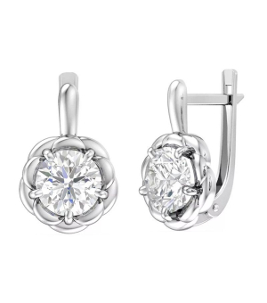 Серебряные серьги с цирконом ‒ Mirserebra925.ru