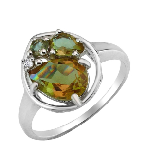 Серебряное кольцо с султанитом ‒ Mirserebra925.ru