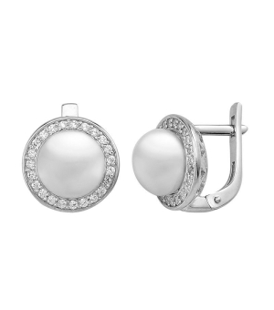 Серебряные серьги с жемчугом ‒ Mirserebra925.ru