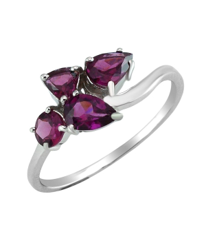 Серебряное кольцо с родолитом – Mirserebra925.ru