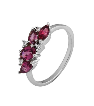 Серебряное кольцо с родолитом – Mirserebra925.ru