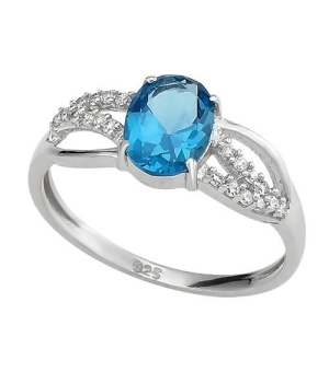 Серебряное кольцо с лондон топазом кварц ‒ Mirserebra925.ru