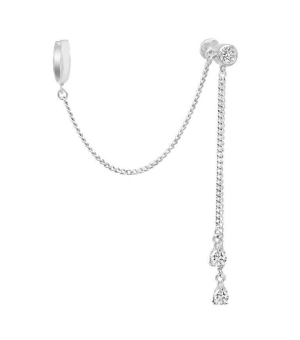 Серебряные серьги кафф с цирконом ‒ Mirserebra925.ru