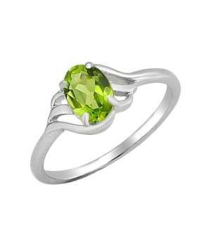 Серебряное кольцо с хризолитом – Mirserebra925.ru