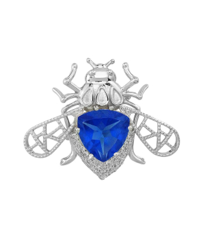 Серебряная брошь с танзанитом ‒ Mirserebra925.ru