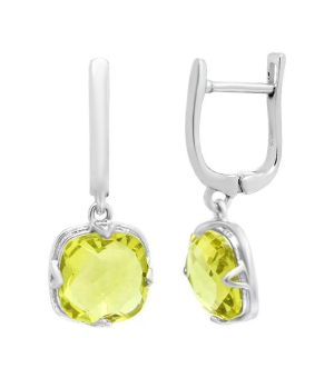 Серебряные серьги с лимонным топазом – Mirserebra925.ru