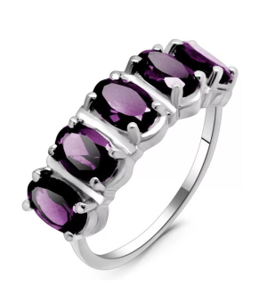 Серебряное кольцо с аметистом ‒ Mirserebra925.ru