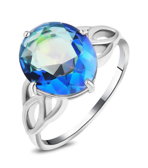 Серебряное кольцо с мистик кварцем ‒ Mirserebra925.ru