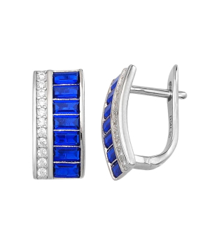 Серебряные серьги с цирконом ‒ Mirserebra925.ru