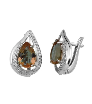 Серебряные серьги с султанитом ‒ Mirserebra925.ru