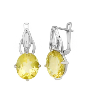 Серебряные серьги с лимонным топазом – Mirserebra925.ru