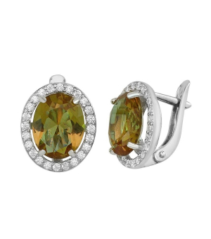 Серебряные серьги с султанитом ‒ Mirserebra925.ru