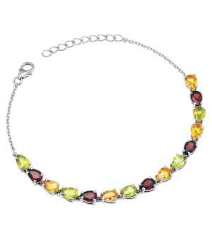 Серебряный браслет микс камней – Mirserebra925.ru