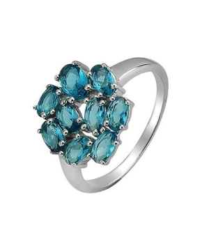 Серебряное кольцо с лондон топазом кварц ‒ Mirserebra925.ru