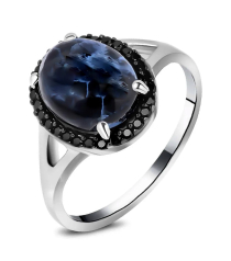 Серебряное кольцо с питерсит ‒ Mirserebra925.ru