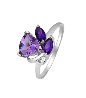 Серебряное кольцо с аметистом ‒ Mirserebra925.ru