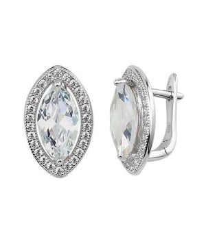 Серебряные серьги с цирконом ‒ Mirserebra925.ru