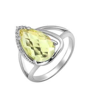 Серебряное кольцо с лимонным топазом – Mirserebra925.ru