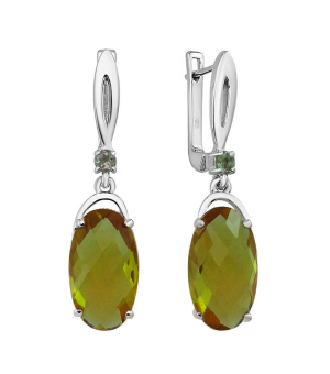 Серебряные серьги с султанитом ‒ Mirserebra925.ru