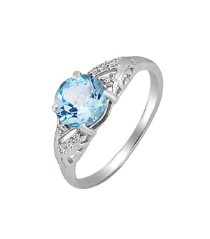Серебряное кольцо с топазом ‒ Mirserebra925.ru