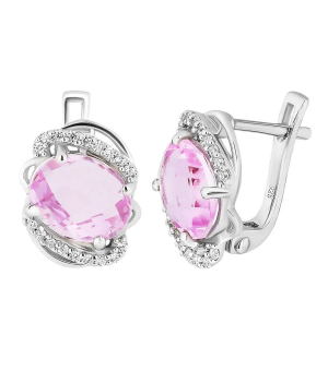 Серебряные серьги с морганитом – Mirserebra925.ru