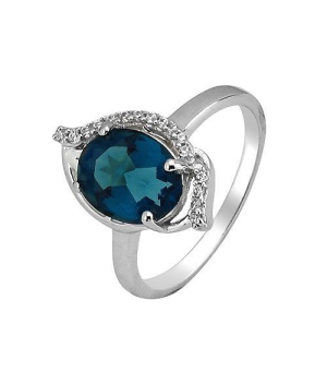 Серебряное кольцо с лондон топазом кварц ‒ Mirserebra925.ru