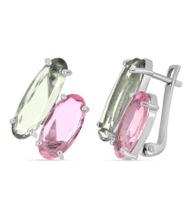 Серебряные серьги микс камней – Mirserebra925.ru