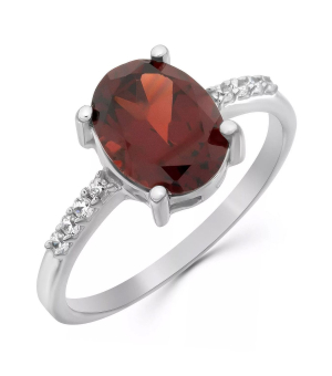 Серебряное кольцо с гранатом – Mirserebra925.ru