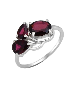 Серебряное кольцо с родолитом – Mirserebra925.ru