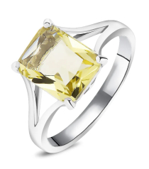 Серебряное кольцо с лимонным топазом – Mirserebra925.ru