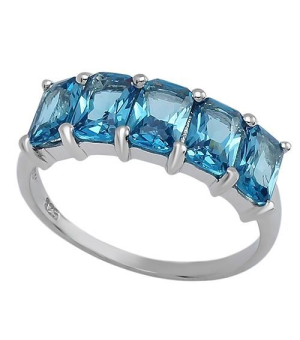 Серебряное кольцо с лондон топазом кварц ‒ Mirserebra925.ru