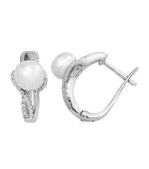 Серебряные серьги с жемчугом ‒ Mirserebra925.ru