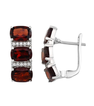 Серебряные серьги с гранатом – Mirserebra925.ru