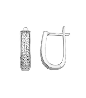 Серебряные серьги с цирконом ‒ Mirserebra925.ru