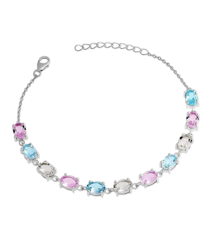 Серебряный браслет микс камней – Mirserebra925.ru