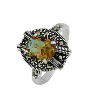 Серебряное кольцо с марказитом ‒ Mirserebra925.ru