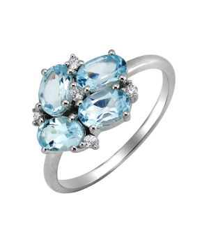 Серебряное кольцо с топазом ‒ Mirserebra925.ru