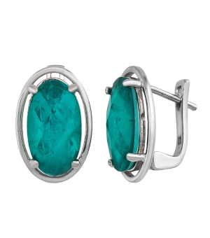 Серебряные серьги с турмалином ‒ Mirserebra925.ru