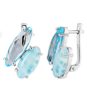 Серебряные серьги микс камней – Mirserebra925.ru