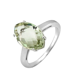 Серебряное кольцо с зеленым аметистом – Mirserebra925.ru