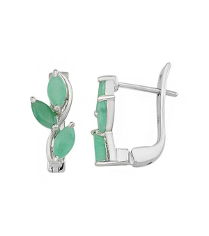Серебряные серьги с изумрудом – Mirserebra925.ru