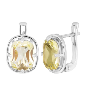 Серебряные серьги с лимонным топазом – Mirserebra925.ru